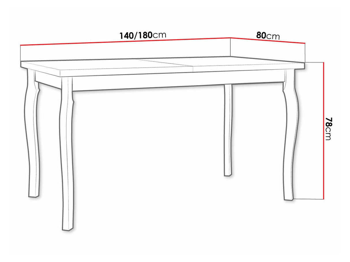 Asztal ALBA 5, Munkalap színe: Sonoma tölgy, Lábak színe: Fekete