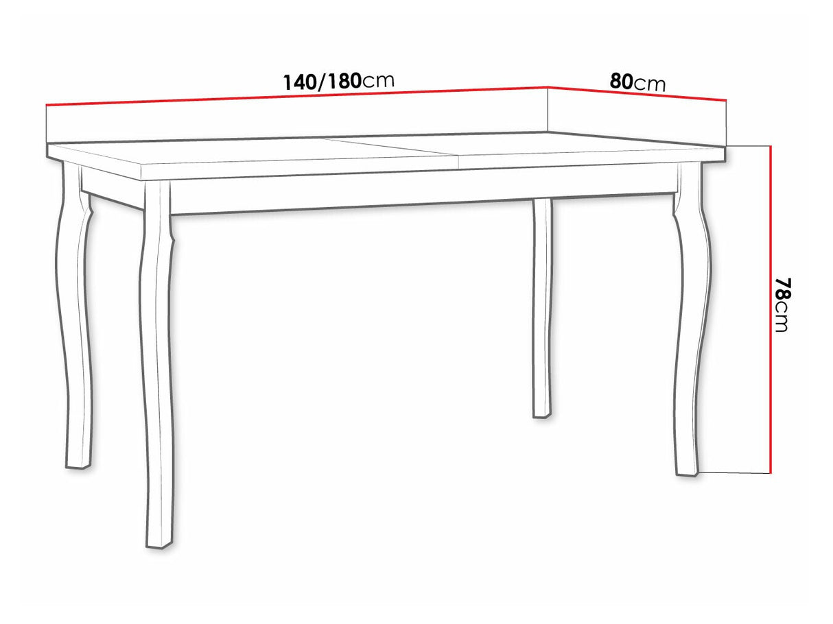 Asztal ALBA 5, Munkalap színe: Sonoma tölgy, Lábak színe: Fehér