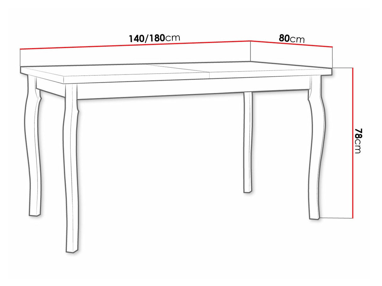 Asztal ALBA 5, Munkalap színe: Grandson tölgy, Lábak színe: Fekete