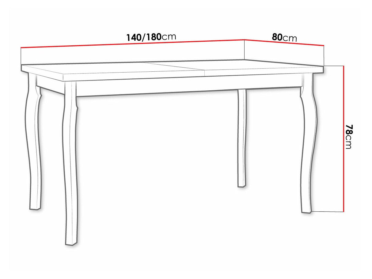 Asztal ALBA 5, Munkalap színe: Grandson tölgy, Lábak színe: Fehér
