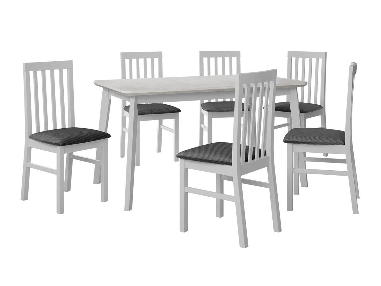 Étkezőgarnitúra 16 (OSLO 7 + MILANO 1), Fa színe: Fehér, Kárpit: Kronos 22