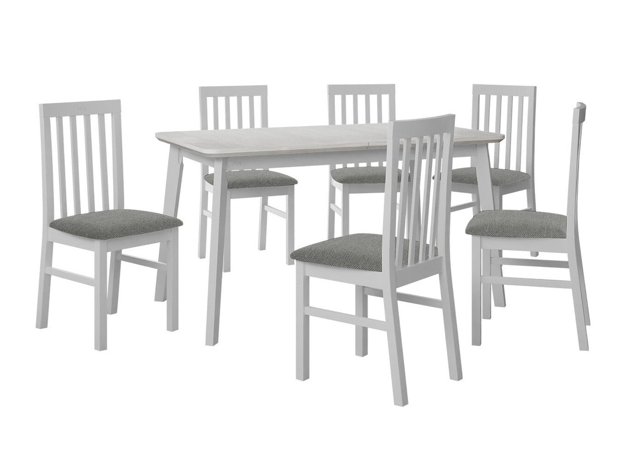 Étkezőgarnitúra 16 (OSLO 7 + MILANO 1), Fa színe: Fehér, Kárpit: Hygge 91