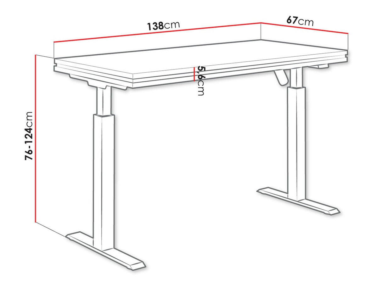 Állítható magasságú íróasztal Biurko MALTA I 161, Szín: világosszürke + Matt fekete