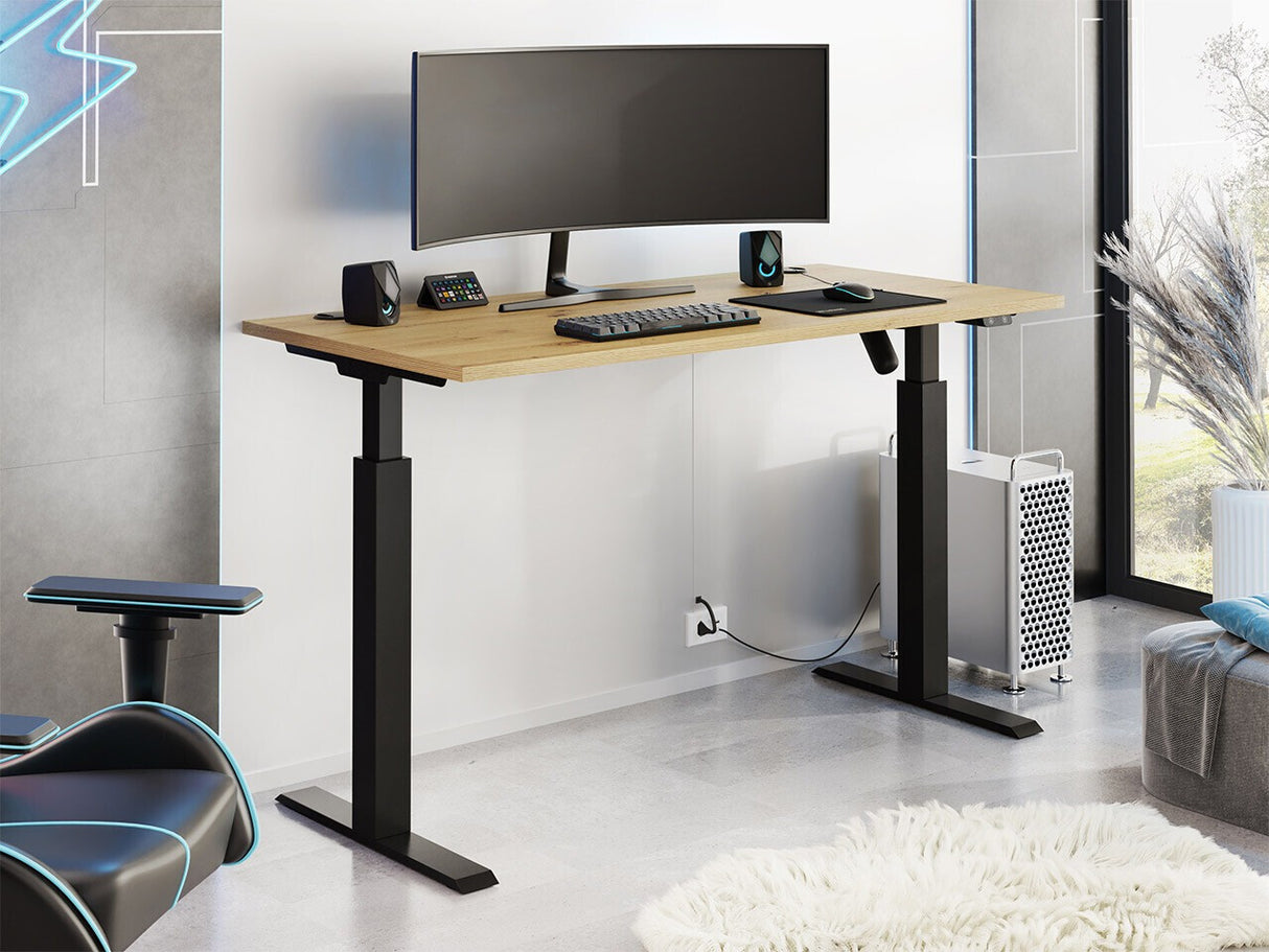 Állítható magasságú íróasztal Biurko MALTA II 151 (Nandu) , Szín: Artisan tölgy + Matt fekete