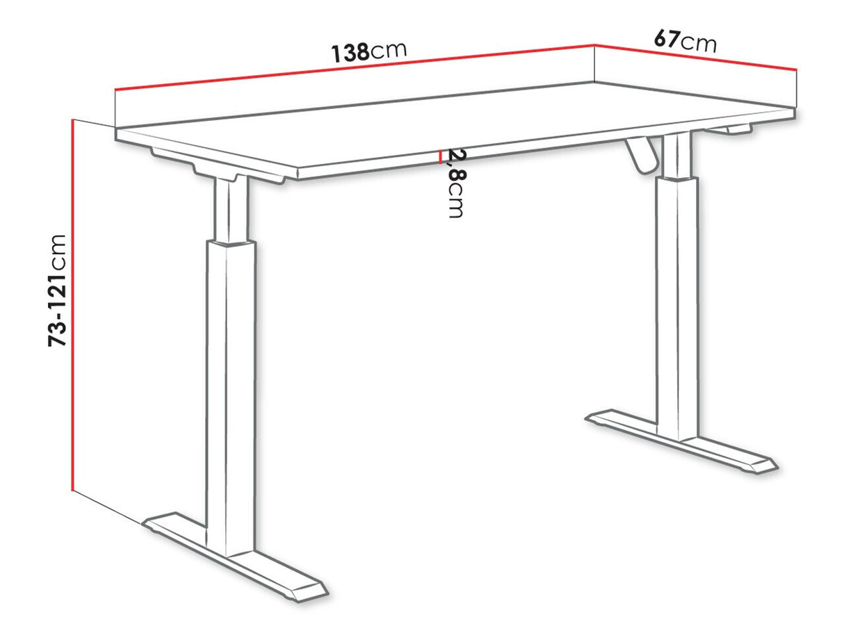 Állítható magasságú íróasztal Biurko MALTA II 151 (Nandu) , Szín: világosszürke + Matt fekete