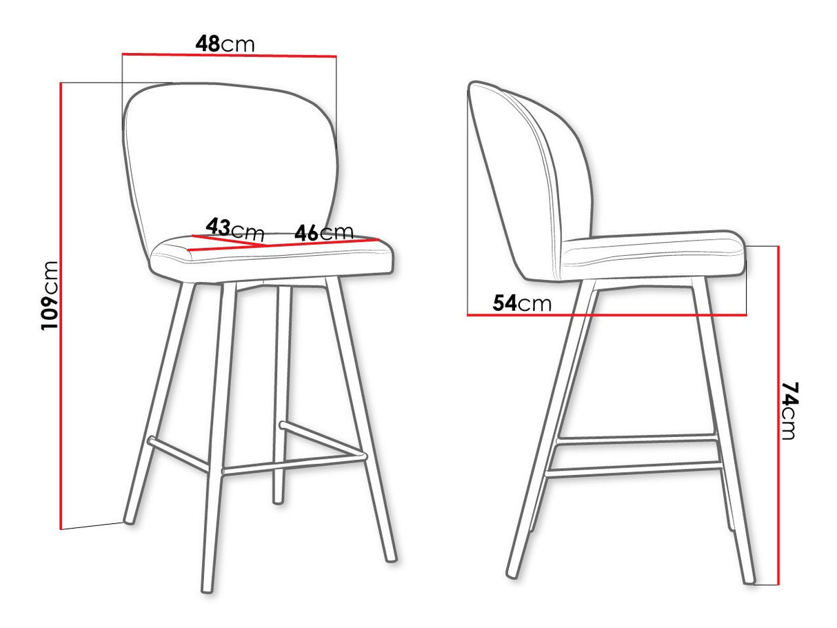 Bárszék Hoker CLEO, Szín: Fekete + Magic Velvet 2217