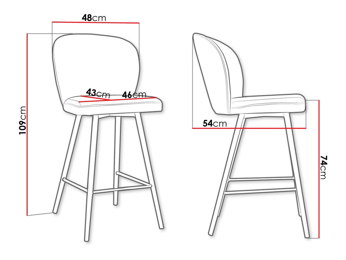 Bárszék Hoker CLEO, Szín: Fekete + Magic Velvet 2219