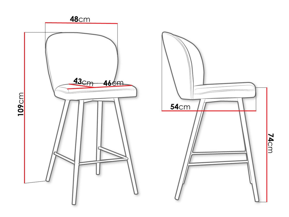 Bárszék Hoker CLEO, Szín: Fekete + Magic Velvet 2225