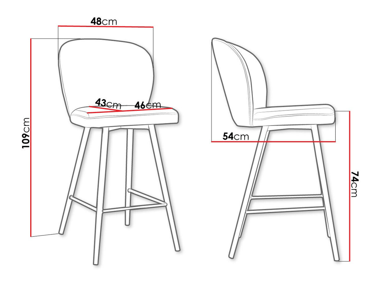 Bárszék Hoker CLEO, Szín: Fekete + Magic Velvet 2250