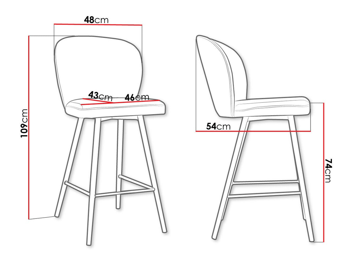 Bárszék Hoker CLEO, Szín: Fekete + Magic Velvet 2216