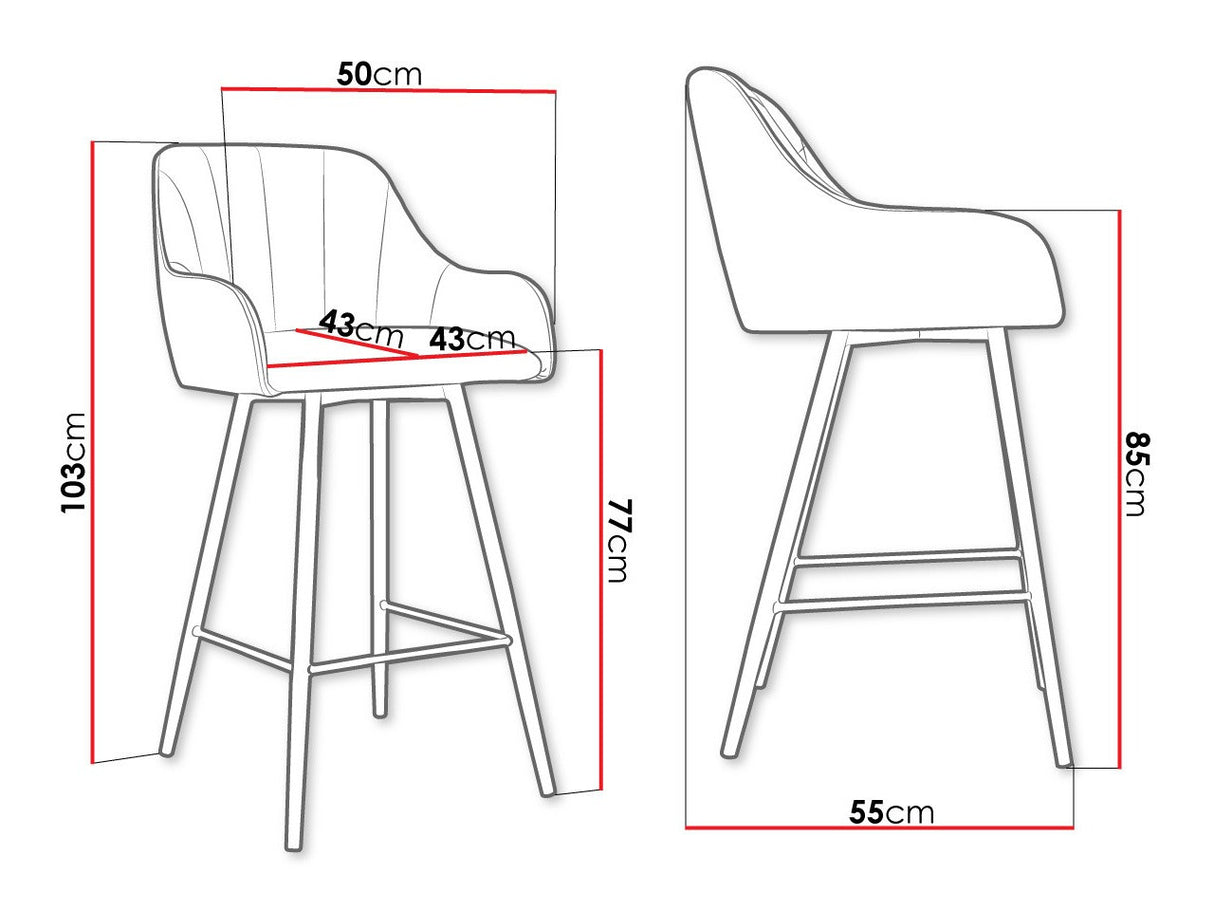 Bárszék Hoker COLIN, Szín: Fekete + Magic Velvet 2209