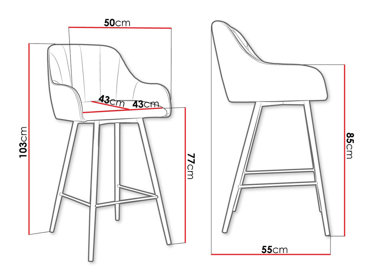 Bárszék Hoker COLIN, Szín: Fekete + Magic Velvet 2217