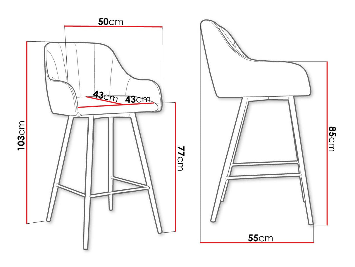 Bárszék Hoker COLIN, Szín: Fekete + Magic Velvet 2225