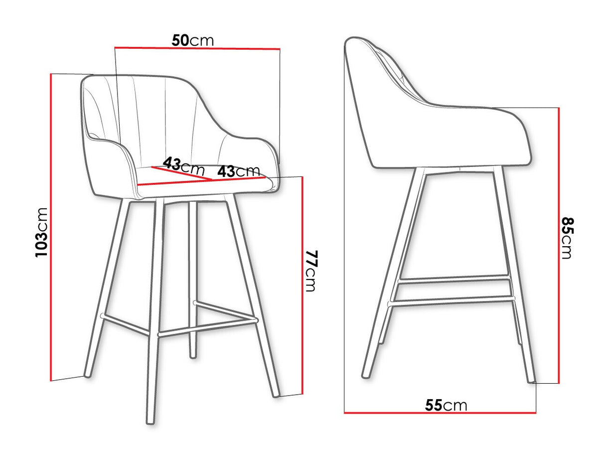 Bárszék Hoker COLIN, Szín: Fekete + Magic Velvet 2258