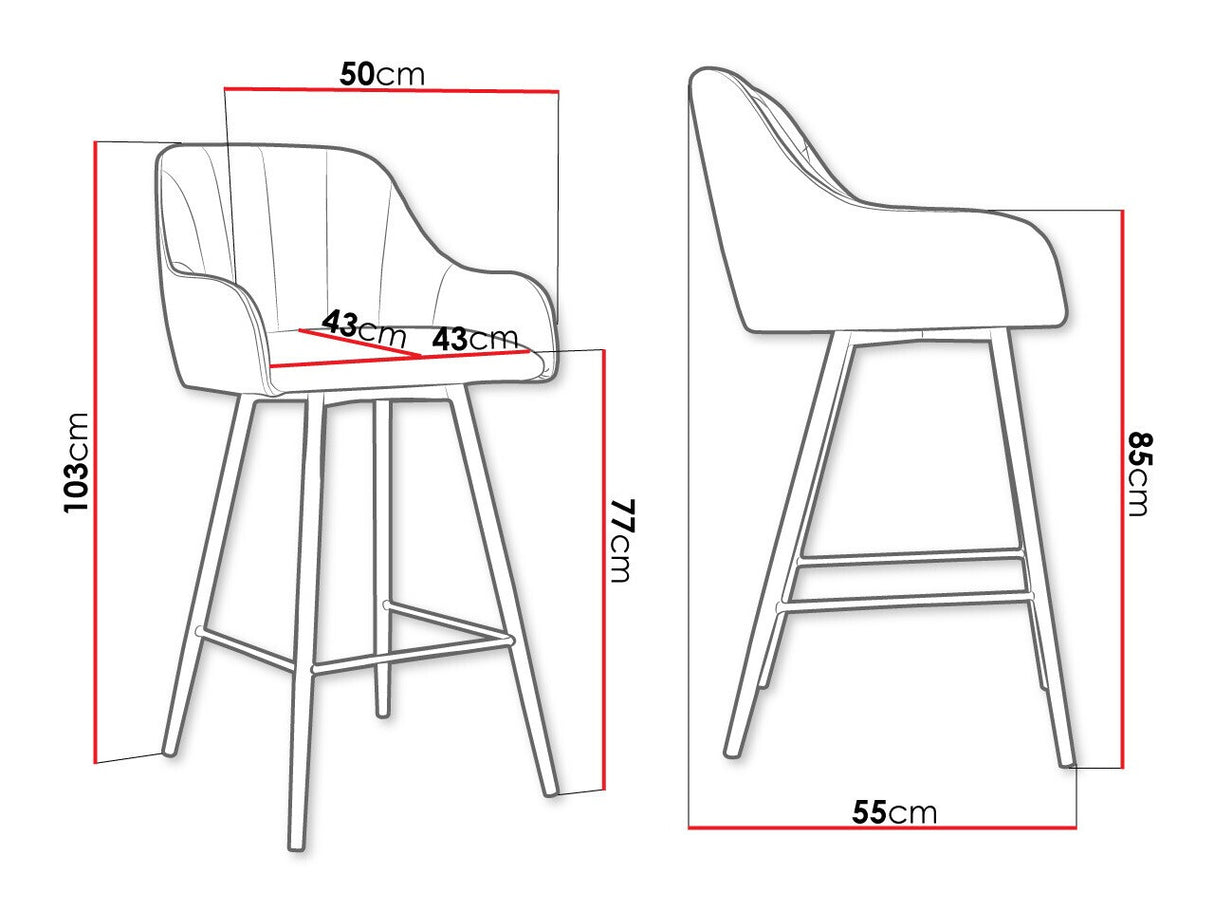 Bárszék Hoker COLIN, Szín: Fekete + Magic Velvet 2216