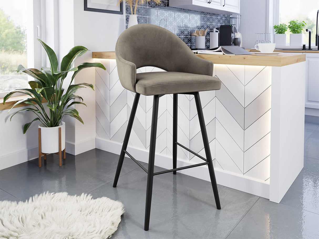 Bárszék Hoker ROSA, Szín: Fekete + Magic Velvet 2209, Lábak színe: Fekete