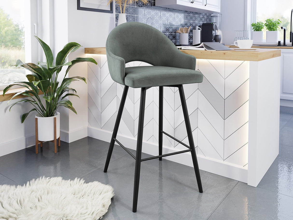 Bárszék Hoker ROSA, Szín: Fekete + Magic Velvet 2217, Lábak színe: Fekete