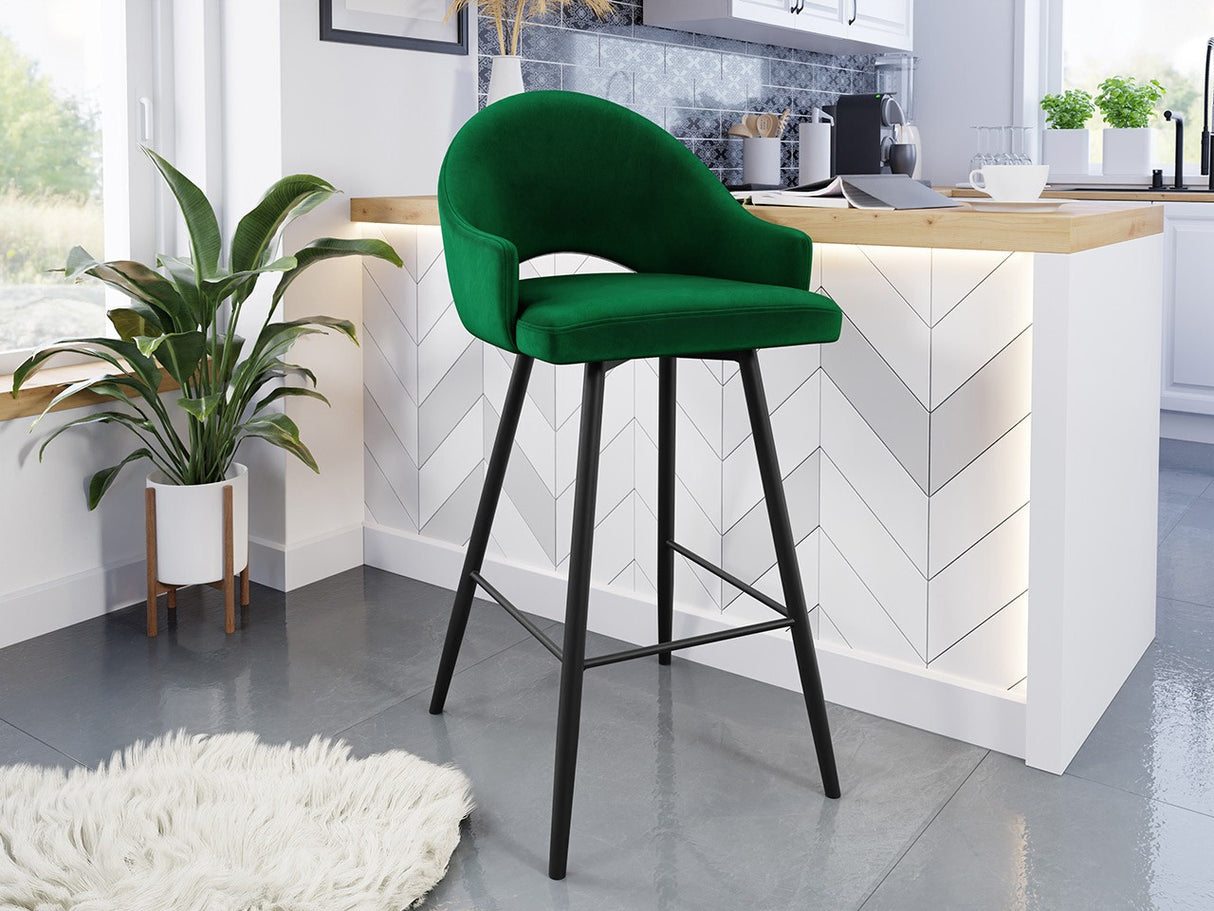 Bárszék Hoker ROSA, Szín: Fekete + Magic Velvet 2225, Lábak színe: Fekete