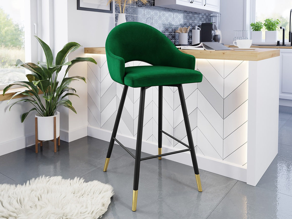 Bárszék Hoker ROSA, Szín: Fekete + Magic Velvet 2225, Lábak színe: Aranysárga