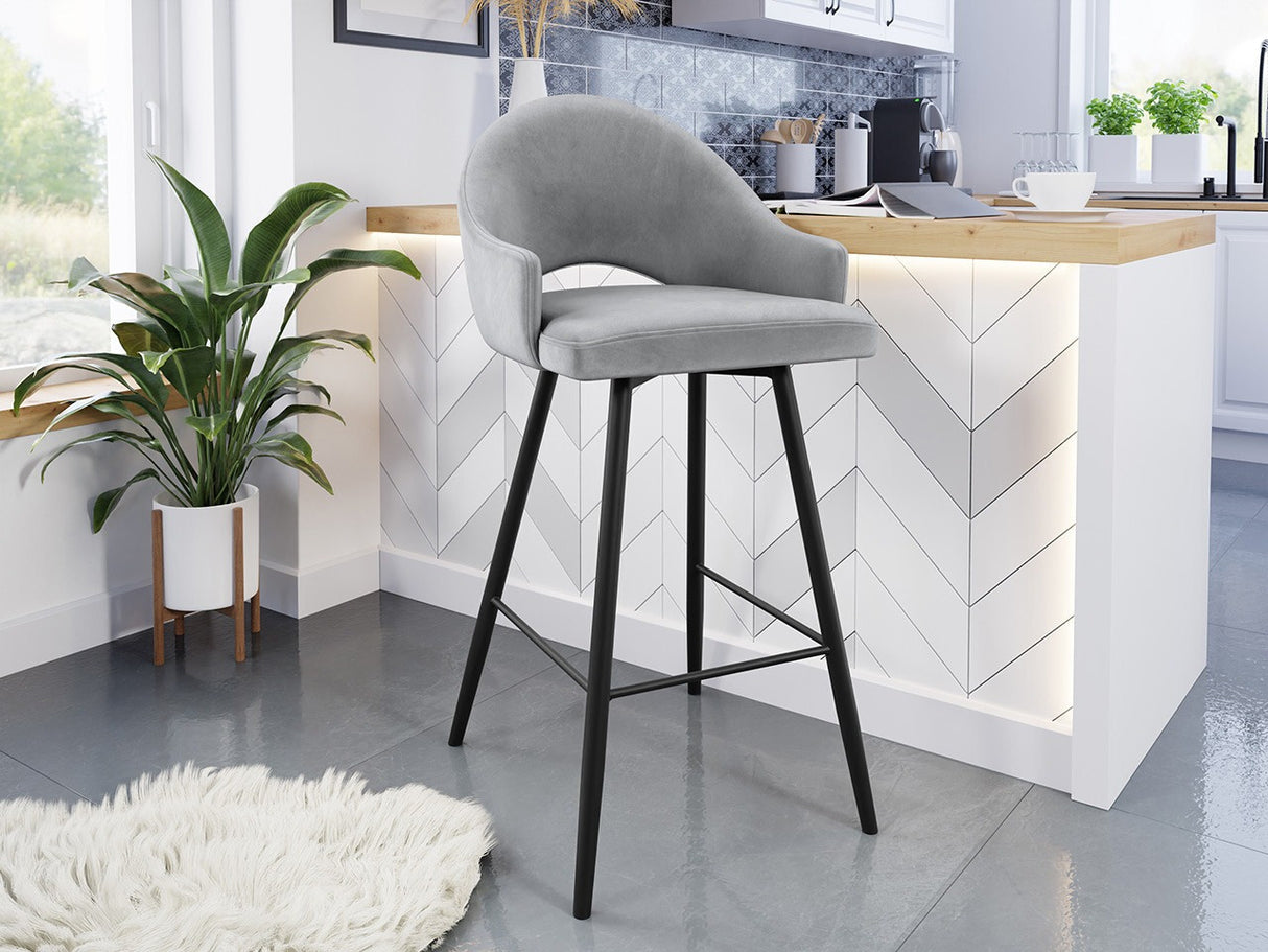 Bárszék Hoker ROSA, Szín: Fekete + Magic Velvet 2240, Lábak színe: Fekete