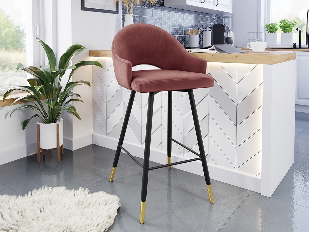 Bárszék Hoker ROSA, Szín: Fekete + Magic Velvet 2258, Lábak színe: Aranysárga