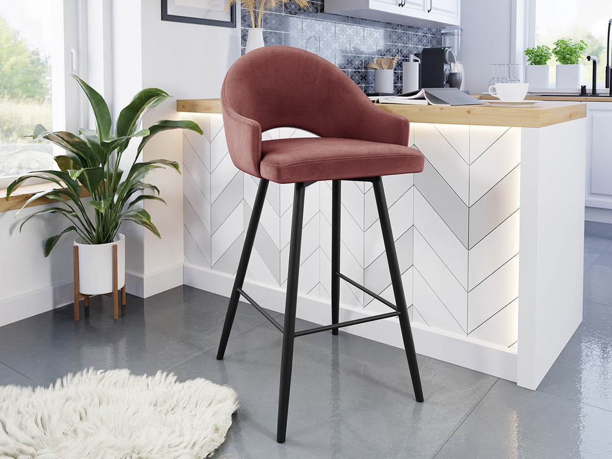 Bárszék Hoker ROSA, Szín: Fekete + Magic Velvet 2258, Lábak színe: Fekete