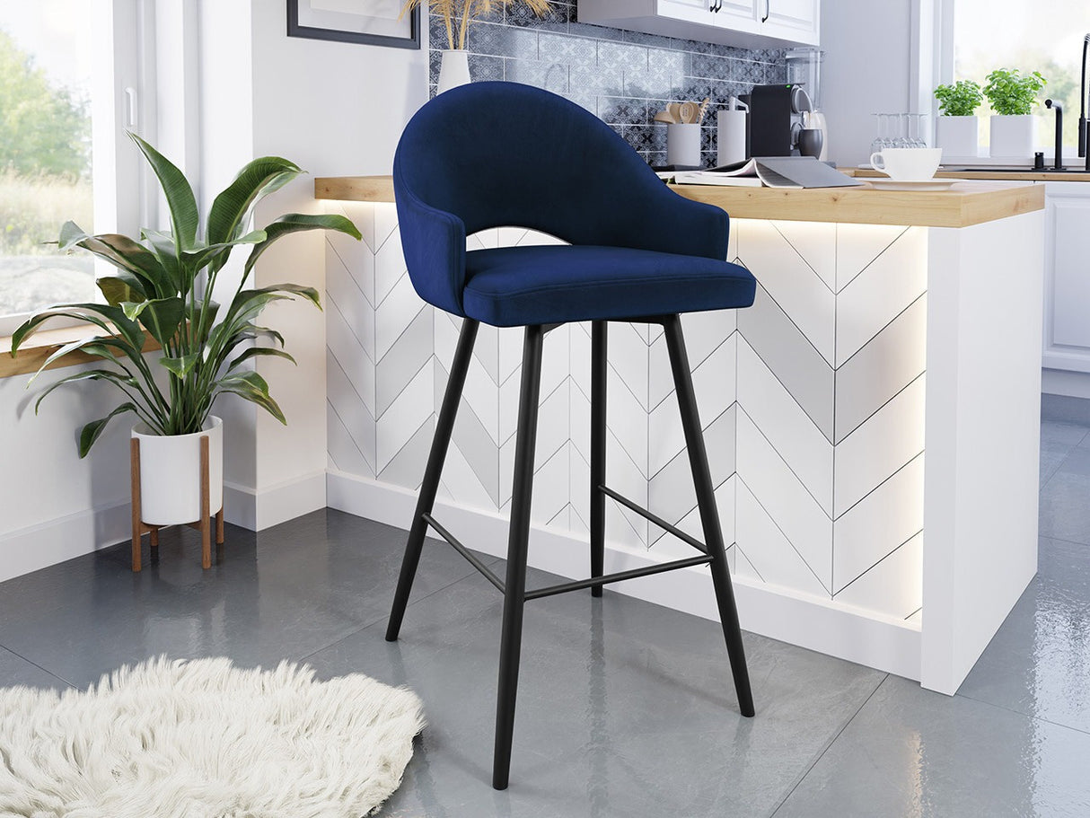 Bárszék Hoker ROSA, Szín: Fekete + Magic Velvet 2216, Lábak színe: Fekete