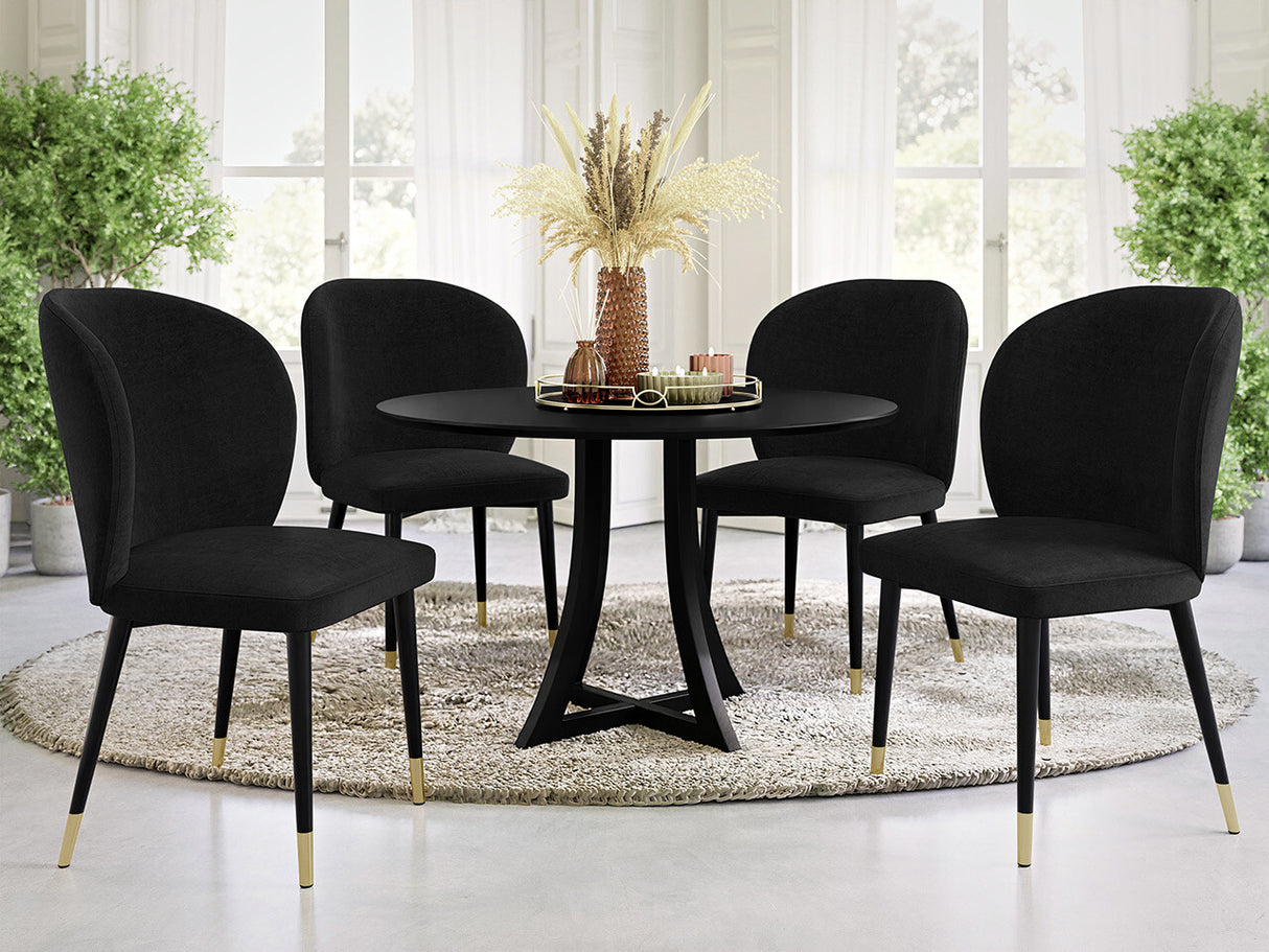 Szék Krzesło CLEO (Grebe) , Szín: Fekete + Magic Velvet 2219, Lábak színe: Aranysárga