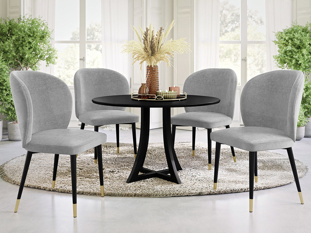 Szék Krzesło CLEO (Grebe) , Szín: Fekete + Magic Velvet 2240, Lábak színe: Aranysárga