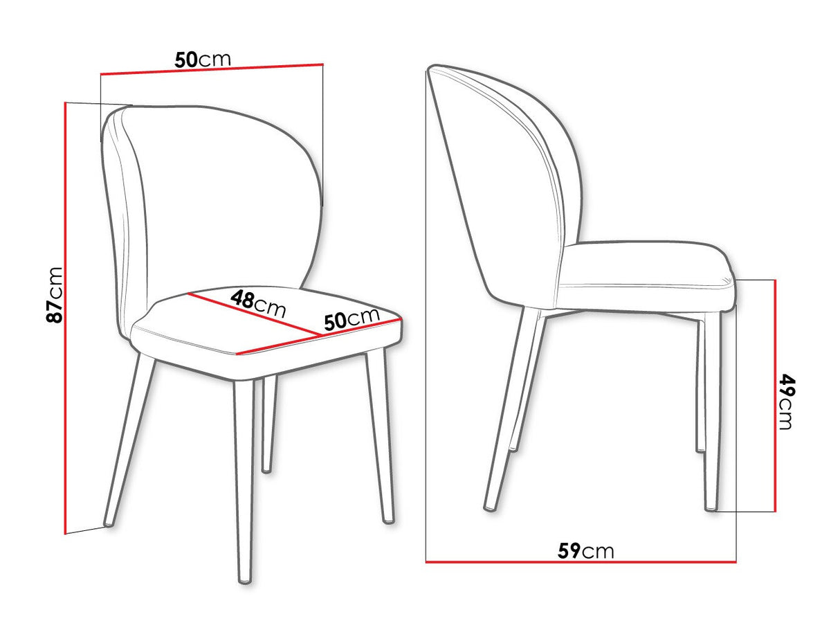 Szék Krzesło CLEO (Grebe) , Szín: Fekete + Magic Velvet 2209, Lábak színe: Fekete