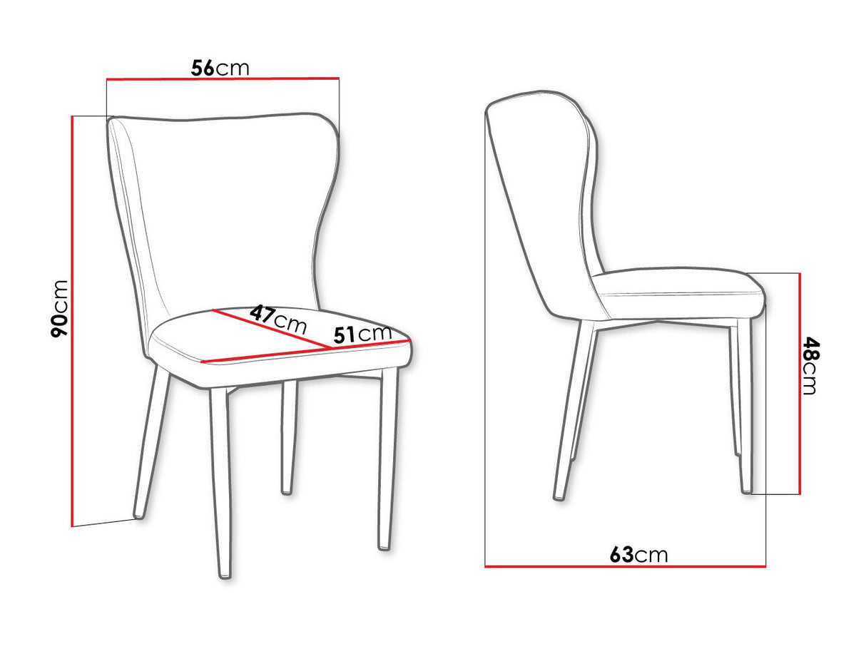 Szék Krzesło ELENA, Szín: Fekete + Magic Velvet 2209