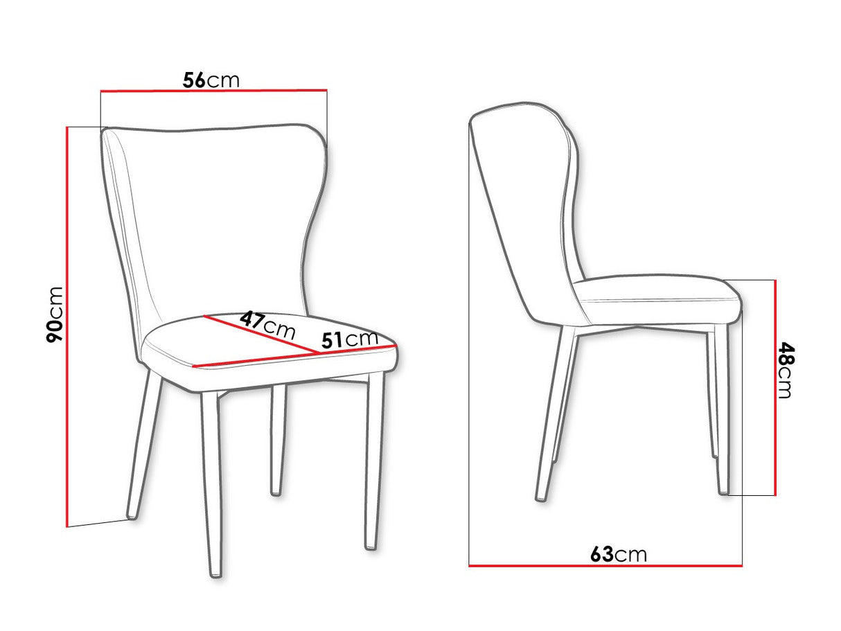 Szék Krzesło ELENA, Szín: Fekete + Magic Velvet 2240