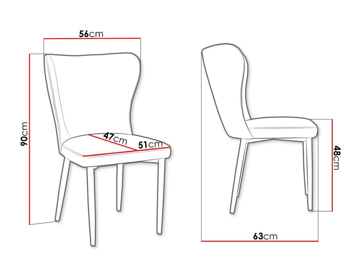 Szék Krzesło ELENA, Szín: Fekete + Magic Velvet 2250