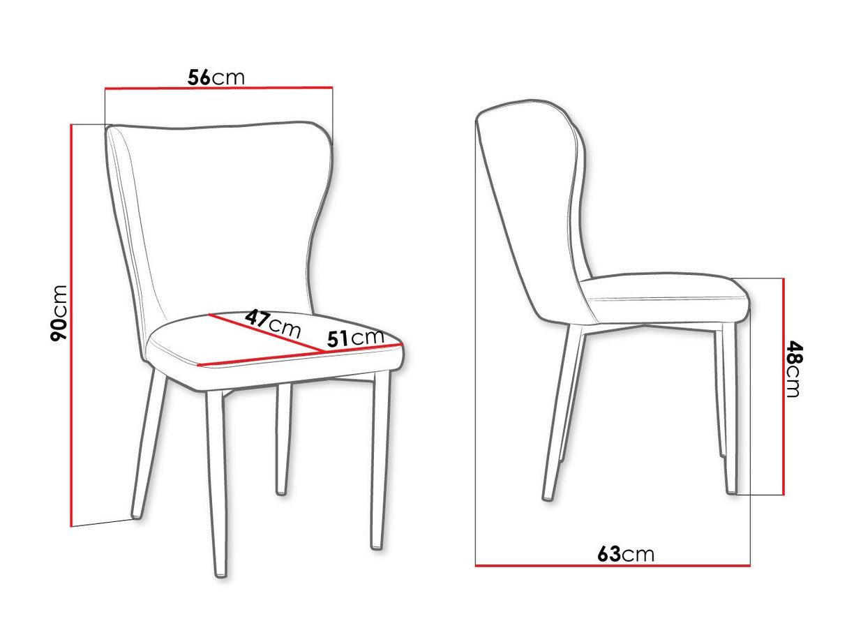 Szék Krzesło ELENA, Szín: Fekete + Magic Velvet 2258