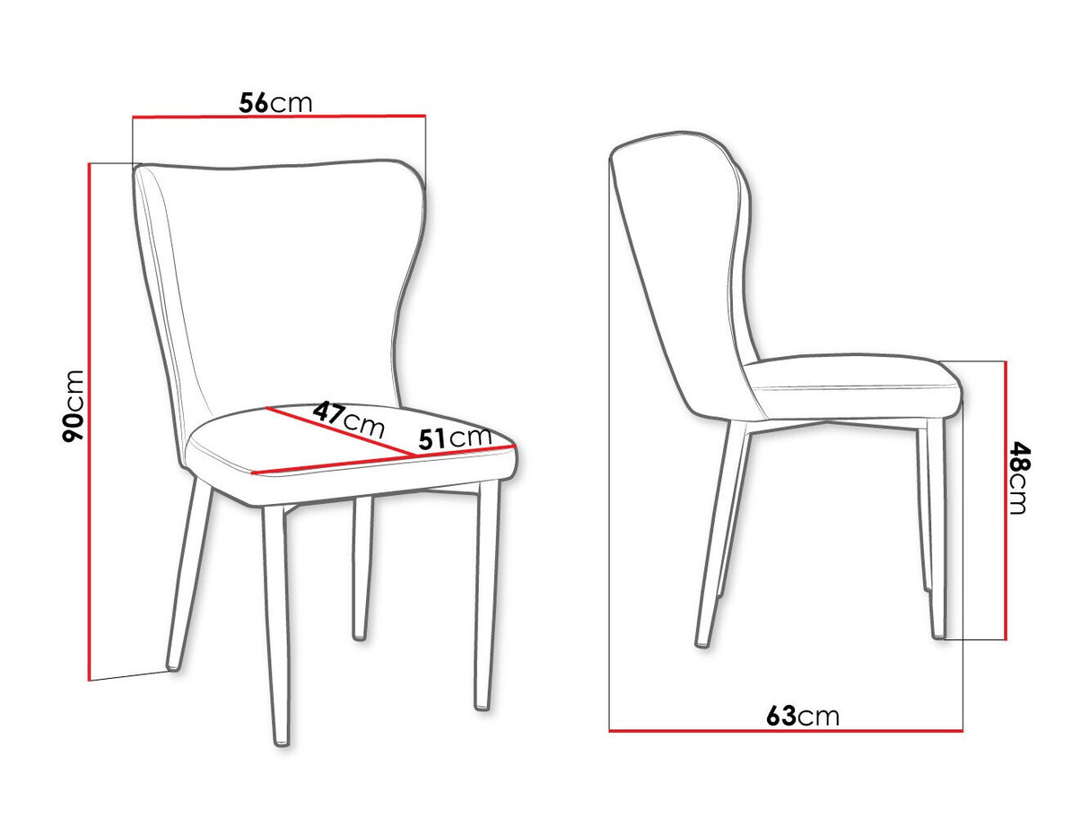 Szék Krzesło ELENA, Szín: Fekete + Magic Velvet 2216