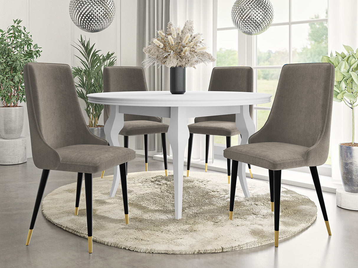 Szék Krzesło MARIO, Szín: Fekete + Magic Velvet 2209, Lábak színe: Aranysárga