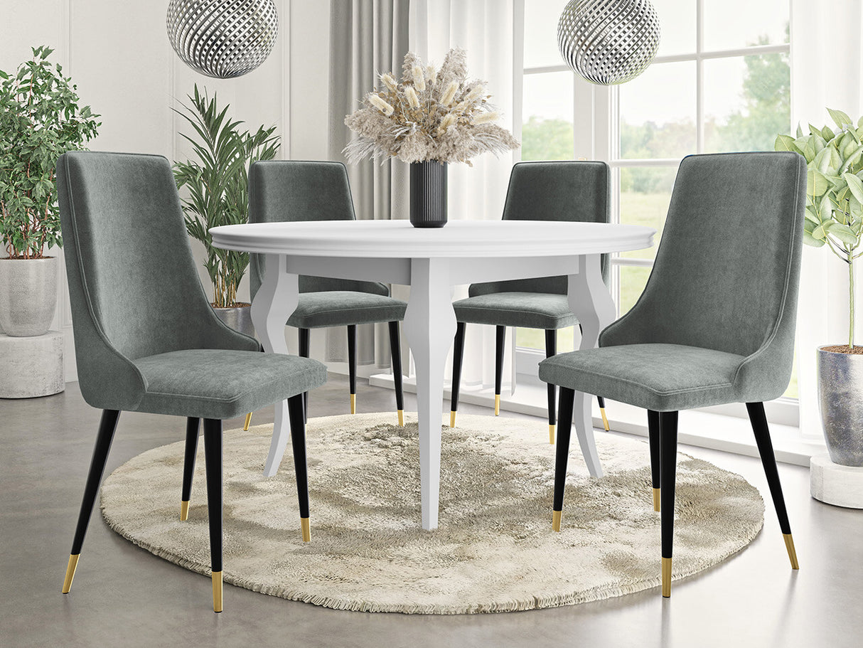 Szék Krzesło MARIO, Szín: Fekete + Magic Velvet 2217, Lábak színe: Aranysárga