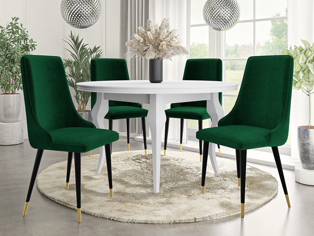 Szék Krzesło MARIO, Szín: Fekete + Magic Velvet 2225, Lábak színe: Aranysárga