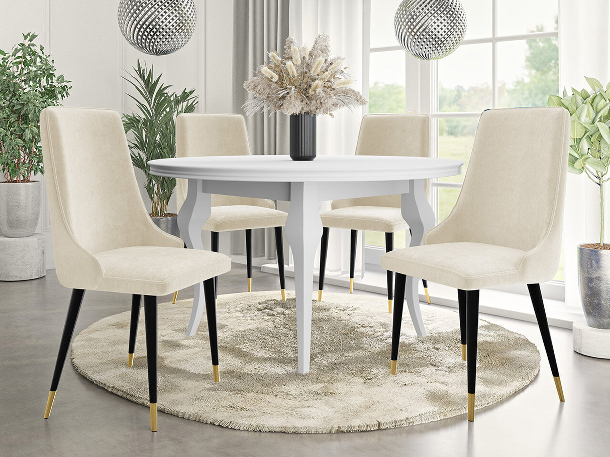 Szék Krzesło MARIO, Szín: Fekete + Magic Velvet 2250, Lábak színe: Aranysárga