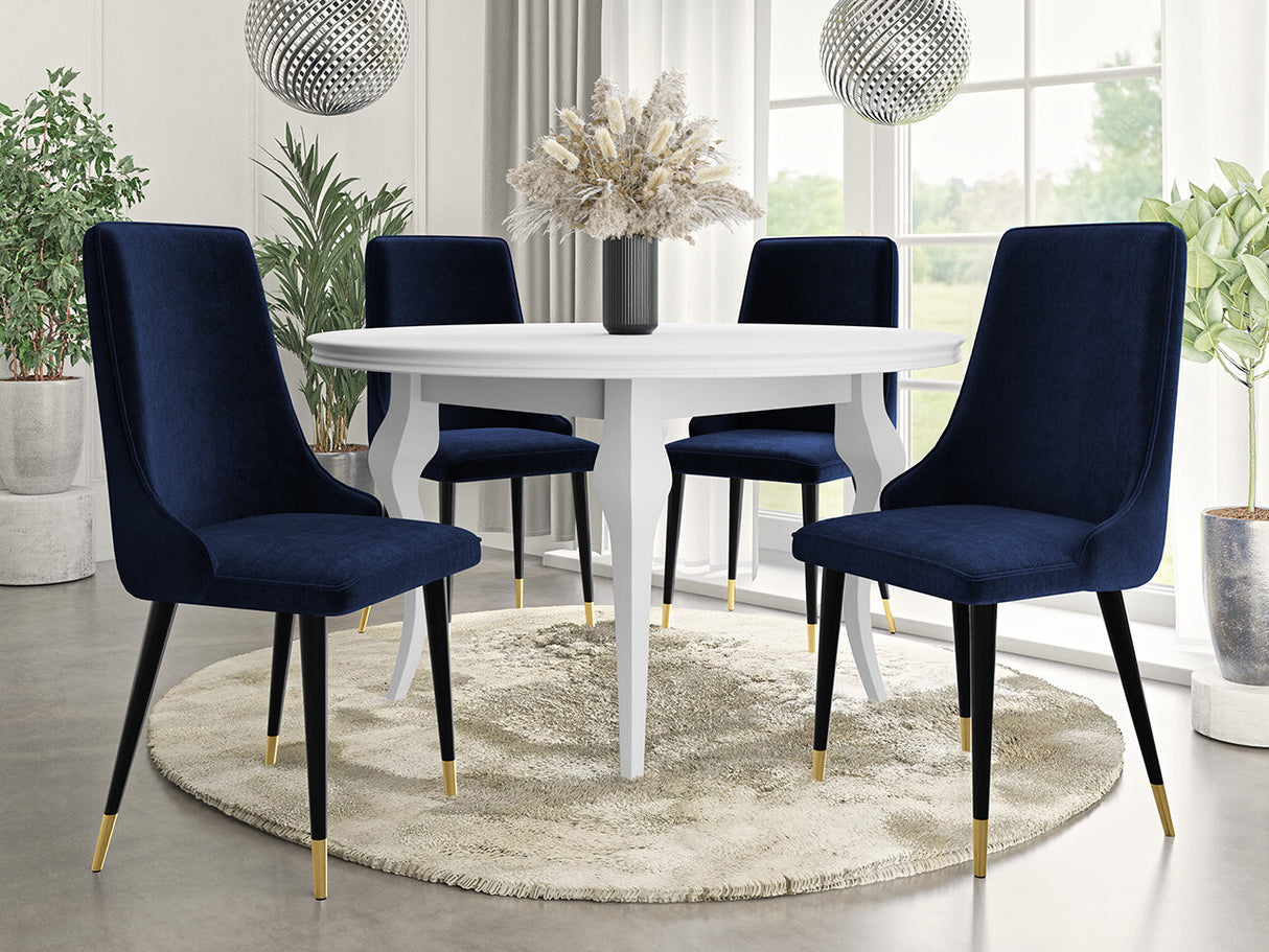 Szék Krzesło MARIO, Szín: Fekete + Magic Velvet 2216, Lábak színe: Aranysárga