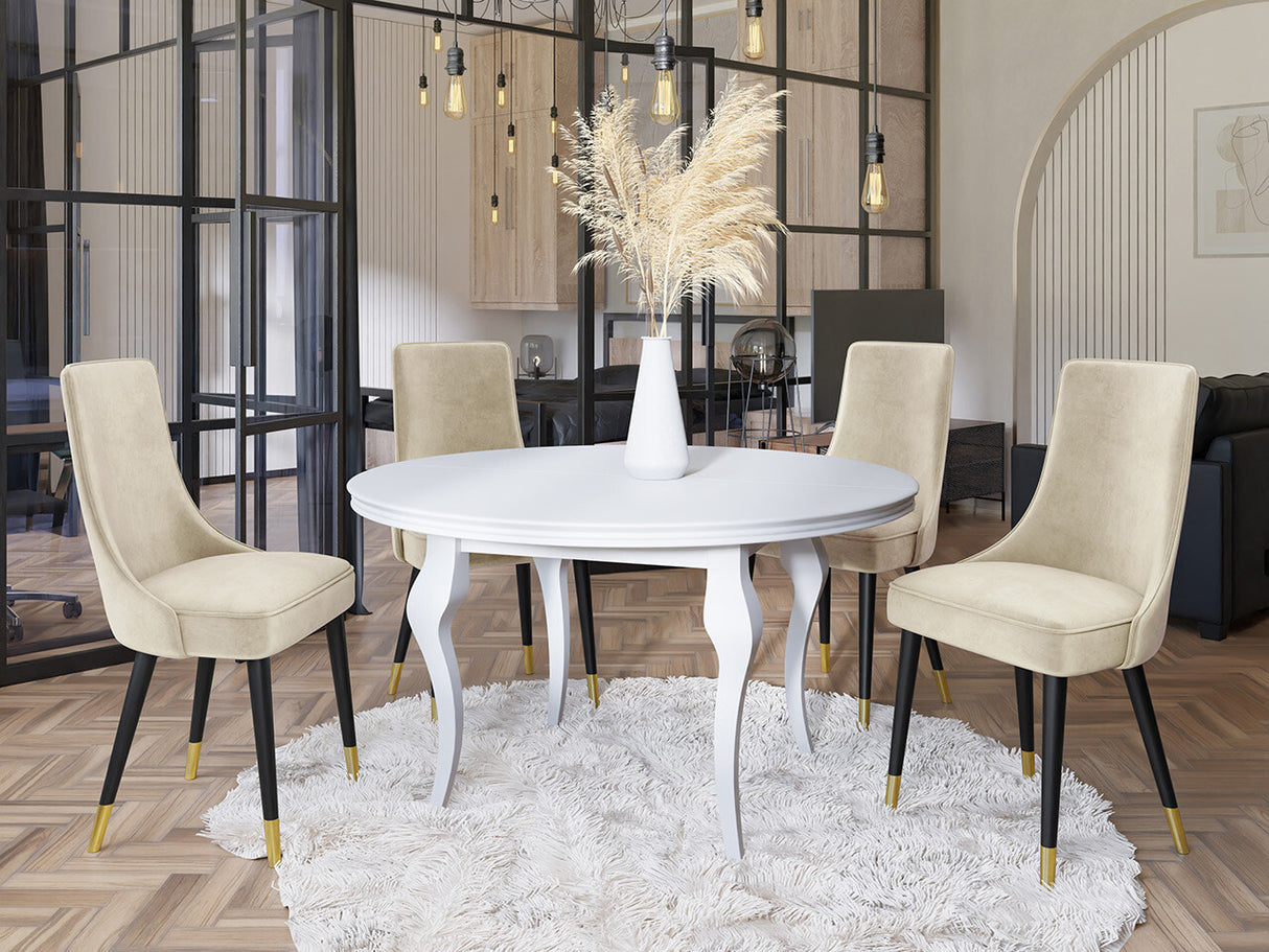 Szék Krzesło PERŁA 3, Szín: Fekete + Magic Velvet 2250, Lábak színe: Aranysárga