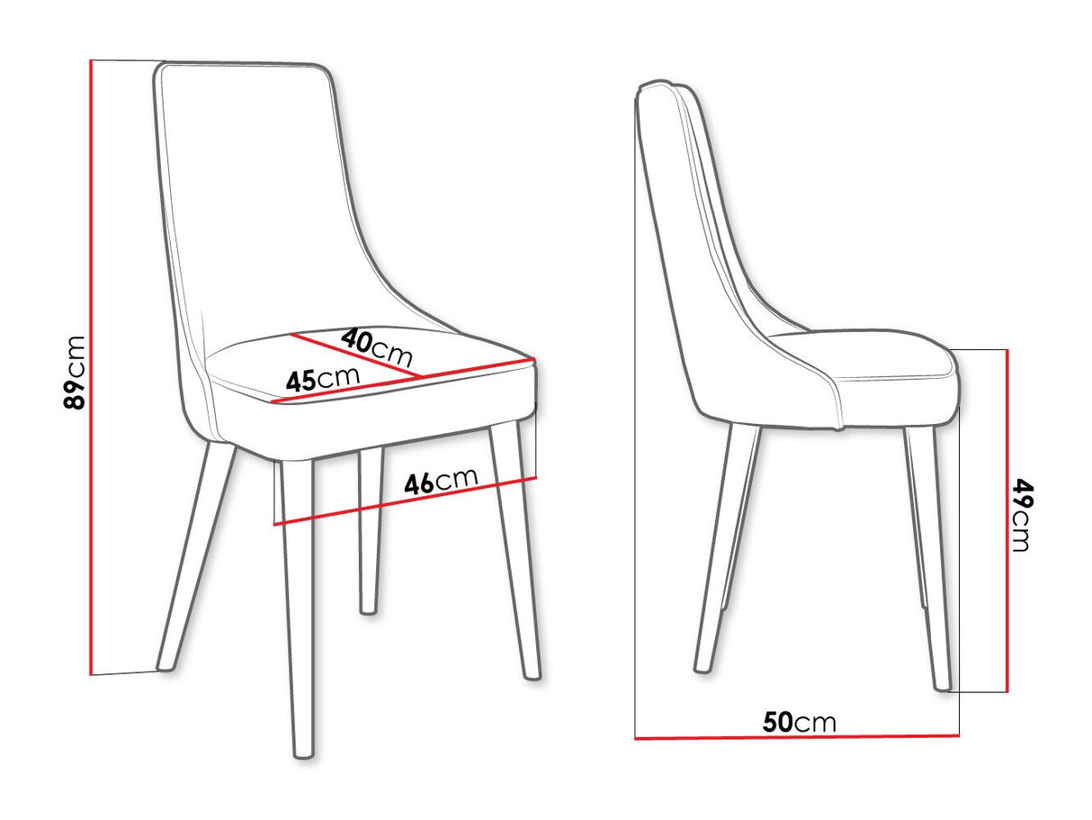 Szék Krzesło PERŁA 3, Szín: Fekete + Magic Velvet 2217, Lábak színe: Aranysárga