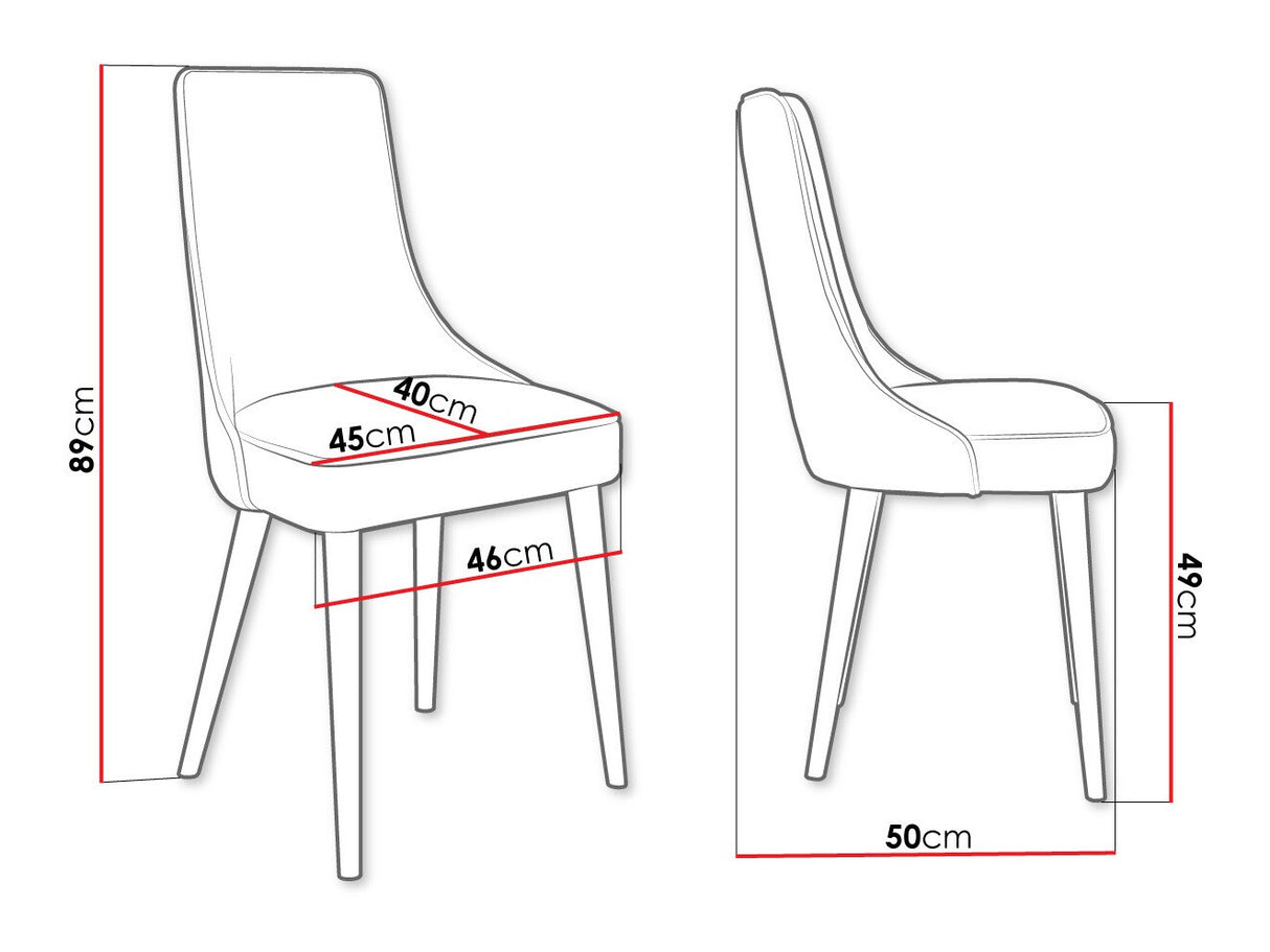 Szék Krzesło PERŁA 3, Szín: Fekete + Magic Velvet 2225, Lábak színe: Aranysárga