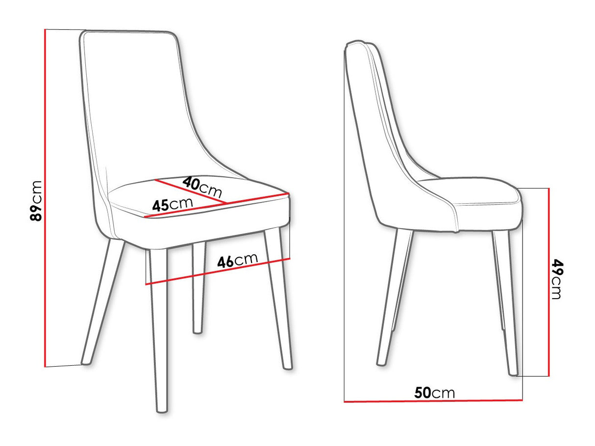 Szék Krzesło PERŁA 3, Szín: Fekete + Magic Velvet 2240, Lábak színe: Aranysárga