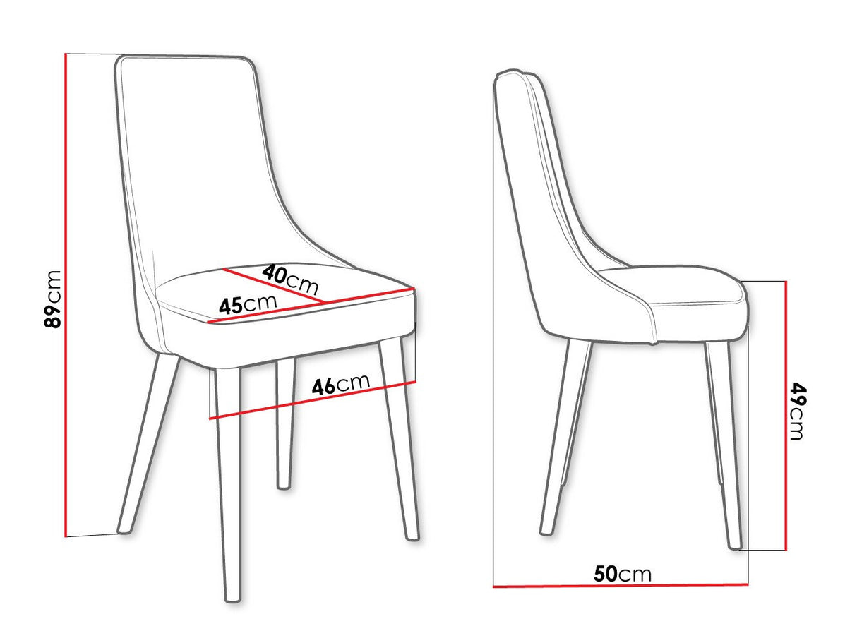 Szék Krzesło PERŁA 3, Szín: Fekete + Magic Velvet 2250, Lábak színe: Aranysárga