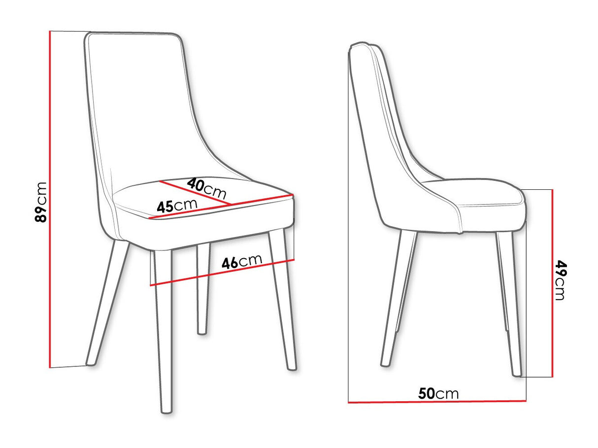 Szék Krzesło PERŁA 3, Szín: Fekete + Magic Velvet 2216, Lábak színe: Aranysárga