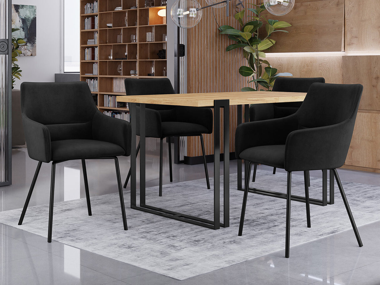 Szék Krzesło VITO z podłokietnikiem, Szín: Fekete + Magic Velvet 2219