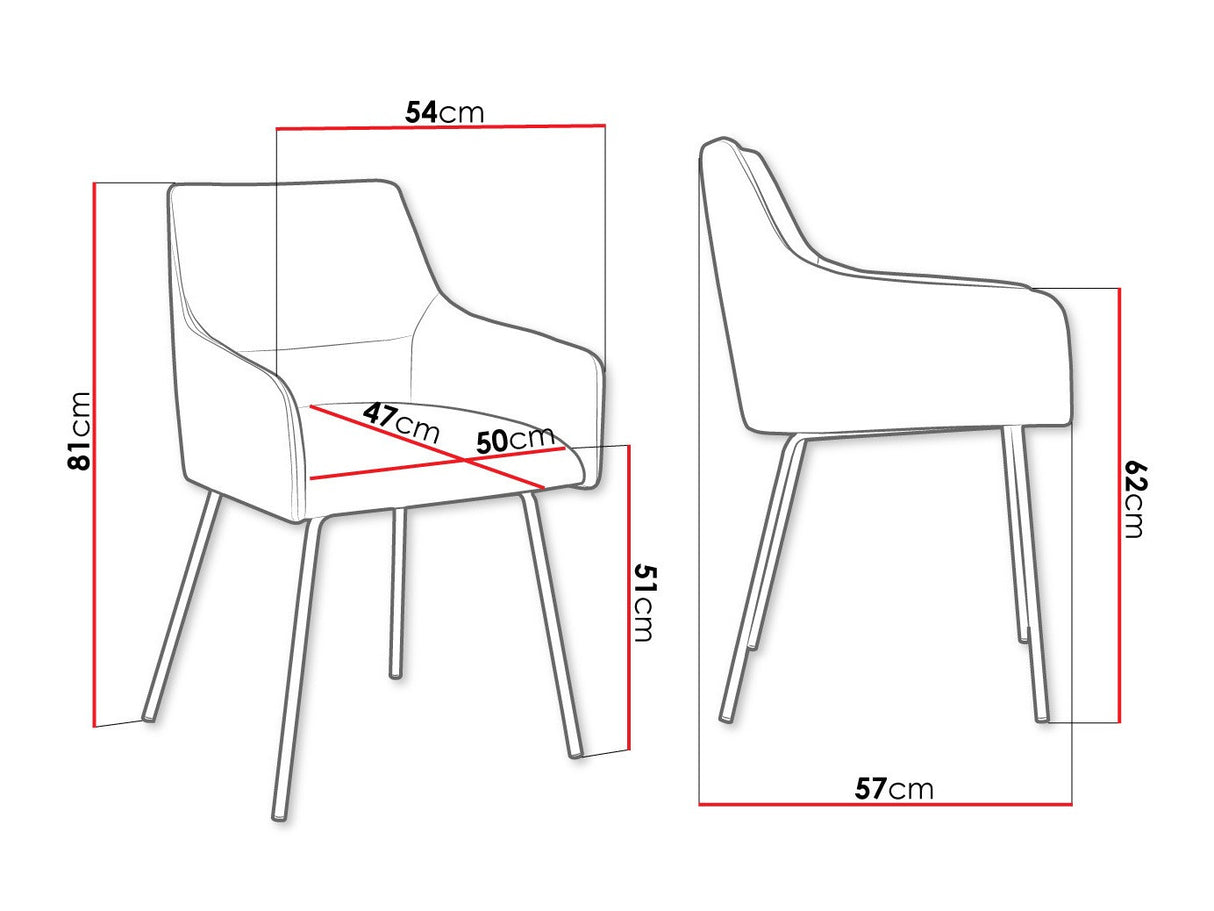 Szék Krzesło VITO z podłokietnikiem, Szín: Fekete + Magic Velvet 2209