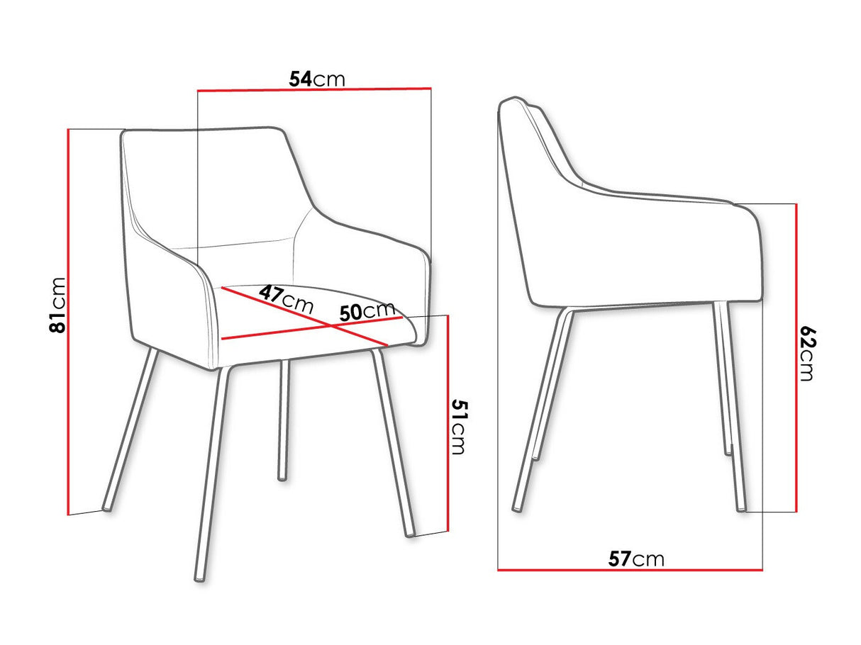 Szék Krzesło VITO z podłokietnikiem, Szín: Fekete + Magic Velvet 2217
