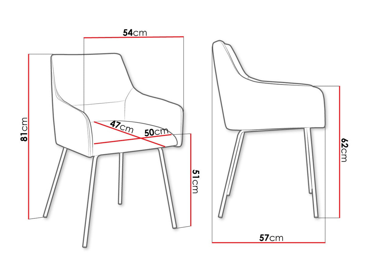 Szék Krzesło VITO z podłokietnikiem, Szín: Fekete + Magic Velvet 2219